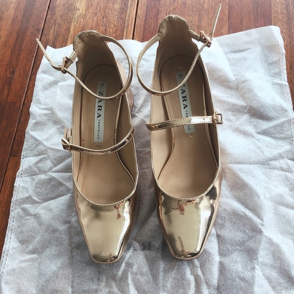 ZARA gold black heel - Picture 3 of 6